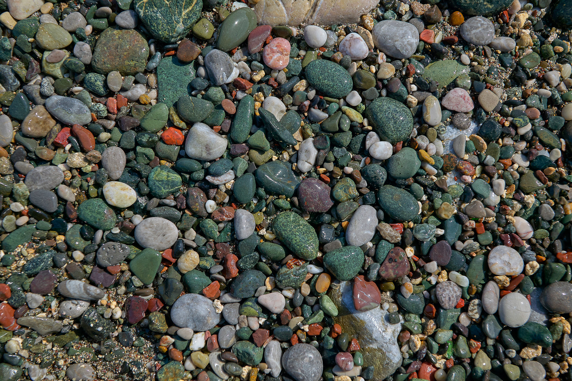 colorful pebble beach